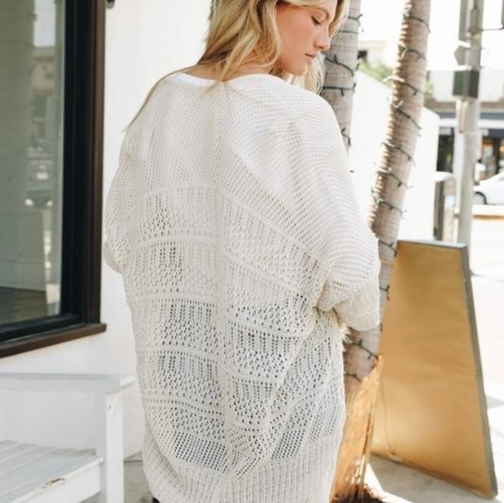 🆕️ Cream Netted Cardigan - Picture 3 of 5